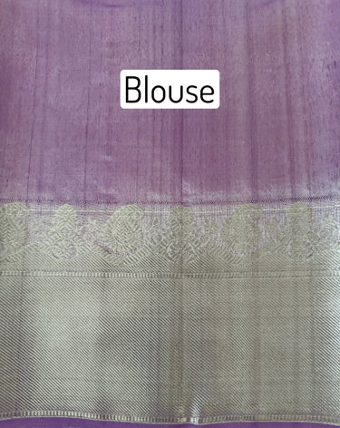 ShopNaya Exclusive | Metallic Kanchipuram Pure Silk Saree | Lilac | Pure Silver Zari | Handwoven | Ships from California
